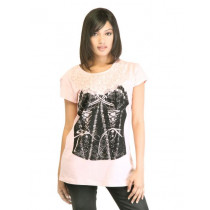 United Colors of Benetton Women Printed Pink Top