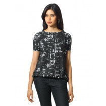 Flying Machine Women Cotton Black T-shirt