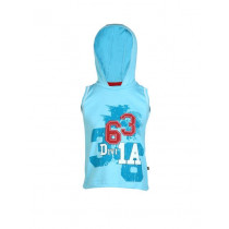 Doodle Boy D Print Blue Tshirts