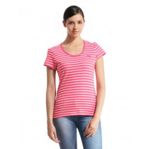Puma Women Striped Pink T-shirt