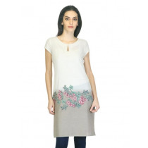 W Women Printed Cream Kurta