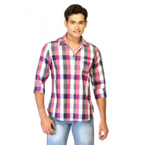 United Colors of Benetton Men Check Purple Shirts