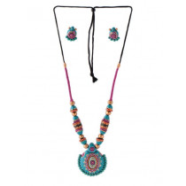 Adrika Turquoise Blue Teracotta Jewellery set