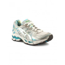 Asics Women Gel Kayano 17 White Silver Blue Shoe