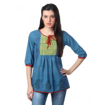 Mother Earth Women Blue Kurti
