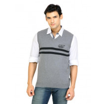 Spykar Men Stripes Grey Sweaters