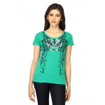 Jealous 21 Women Printed Green T-shirt