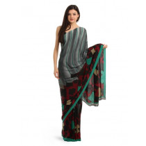 Prafful Grey Crepe Printed Saree