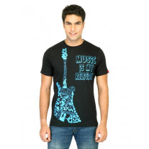 Probase Men Printed Black Tshirts