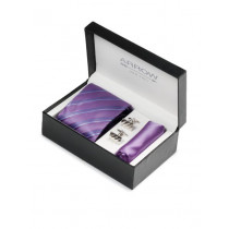 Arrow Men Formal Purple Tie+Cufflink+Pocket square - Combo Pack