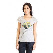Tokyo Talkies Women Printed Grey Top
