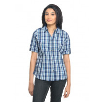 Scullers For Her Women Check Navy Blue Shirt