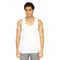 Facit Men Rib White Innerwear Vest