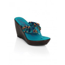 Catwalk Women Ruffles Blue Wedges