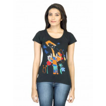 Jealous 21 Women Printed Black T-shirt