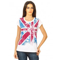 Flying Machine Women RN HS White Tshirts