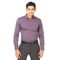 John Miller Men Maroon grey Stripe Maroon Shirts