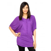 United Colors of Benetton Women Solid Purple Top