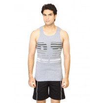 Facit Men Printed Grey Innerwear Vest