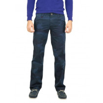 Probase Navy Blue Printed Trousers