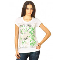 Flying Machine Women RN HS White Tshirts