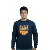 Reebok Men Hoops Athletic Navy Sweatshirt