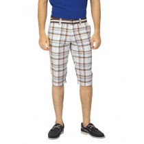 Scullers Men Check Brown Shorts