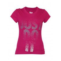 Nike Women Blue Grafitti Maroon Tshirts