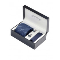 Arrow Men Formal Blue Tie+Cufflink+Pocket square - Combo Pack