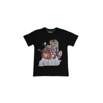Avengers Boys Black Printed T-shirt