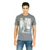 Puma Men Printed Grey Tshirts