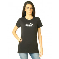 Puma Women Heather USP Black Tshirts