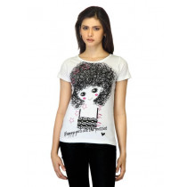Jealous 21 Women Printed White T-shirt