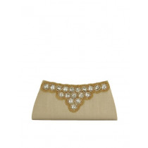 Spice Art Women Zircons Cream Clutch
