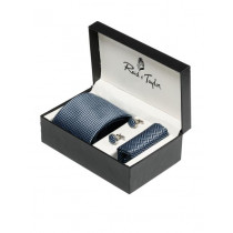 Reid & Taylor Men Formal Blue Tie+Cufflink+Pocket square - Combo Pack