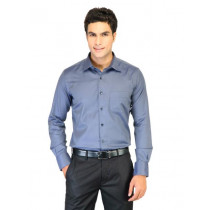 Genesis Men Blue Solid Shirt