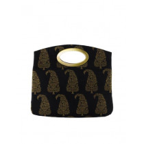 Fabindia Women Black Silk Clutch