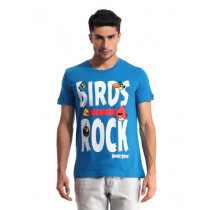 Angry Birds Men Printed Blue T-shirt