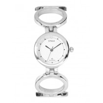 Maxima Women White Dial Ssteel Watch