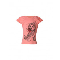 Doodle Girls Printed Peach Top