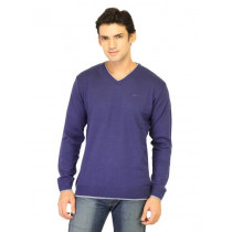 Flying Machine Men Solid Blue Sweaters