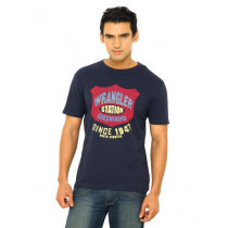 Wrangler Men Wrangler Station Navy Blue T-Shirts