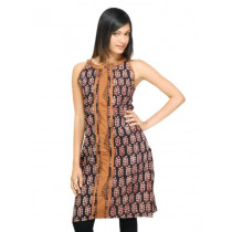 Mother Earth Women Printed Black Kurtas