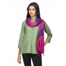 Fabindia Women Pink Silk & Wool Stole