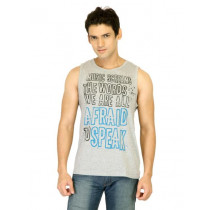 Probase Men Printed Grey Tshirts