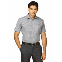 John Miller Men Black white small check Shirts