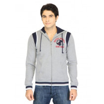 Basics Men Grey Printed Sweatshirt