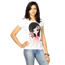 Jealous 21 Women White Girl With Fan T-shirt