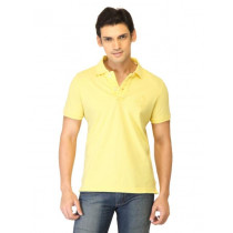 United Colors of Benetton Men Solid Yellow Tshirts