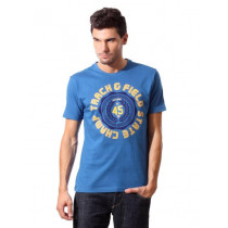 John Players Men Printed Blue T-shirt